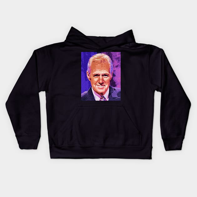 Alex Trebek Painting Kids Hoodie by WildBrownies